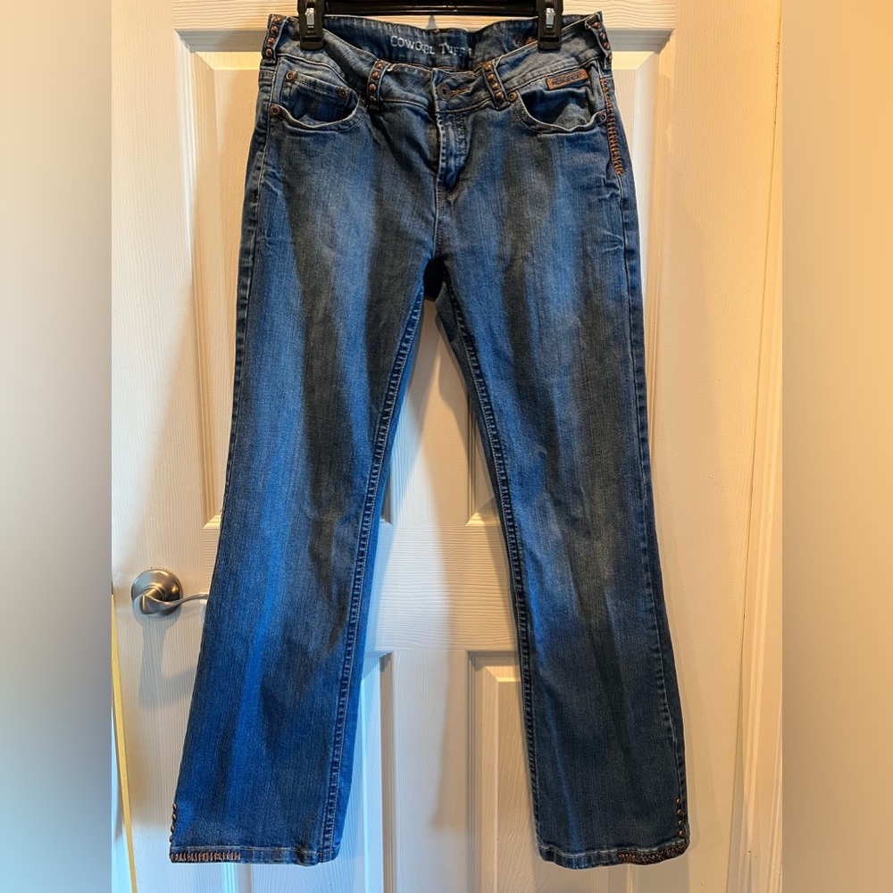 Cowgirl Tuff Copper Gypsy Bootcut Jean Women Size 32x33 Copper Rivets Flex Denim